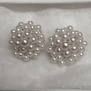 Vintage Pearls Clip On Earrings